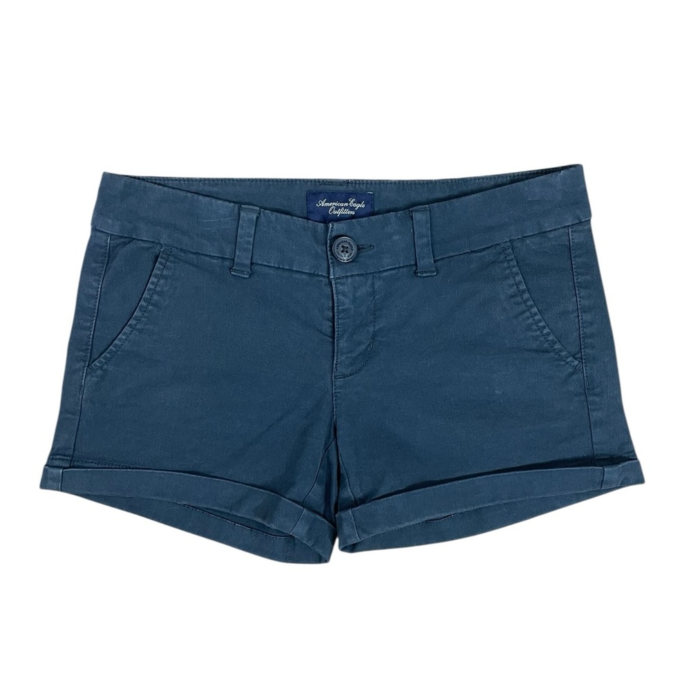 American Eagle Outfitters | Classic Bermuda Shorts Navy Blue Y2K Rolled Cuff